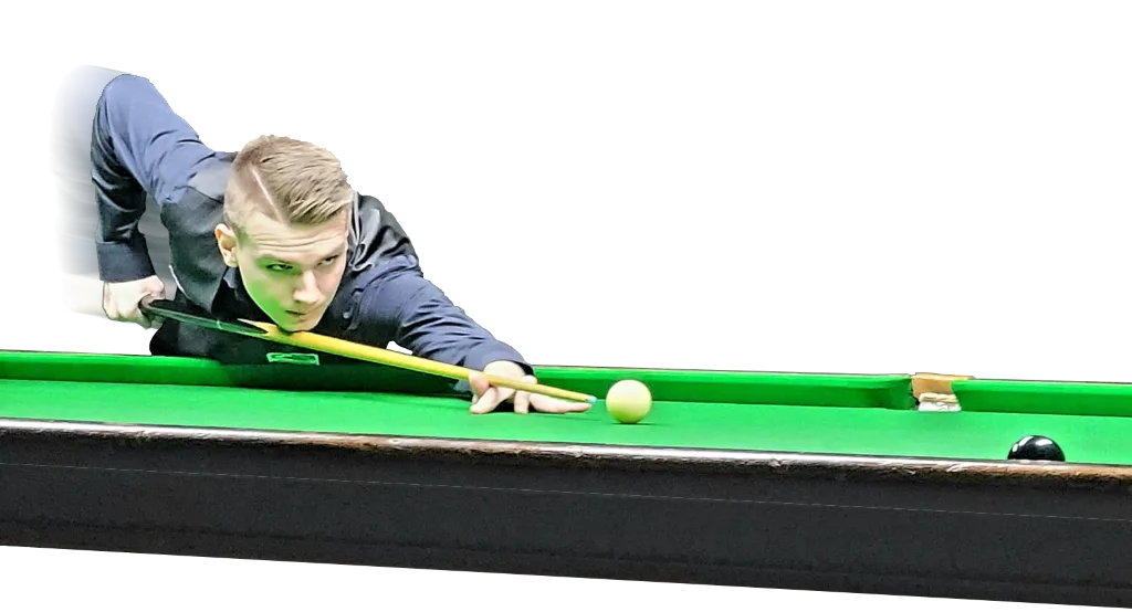 Spieler am Snookertisch im Vereinsheim von SAX-MAX